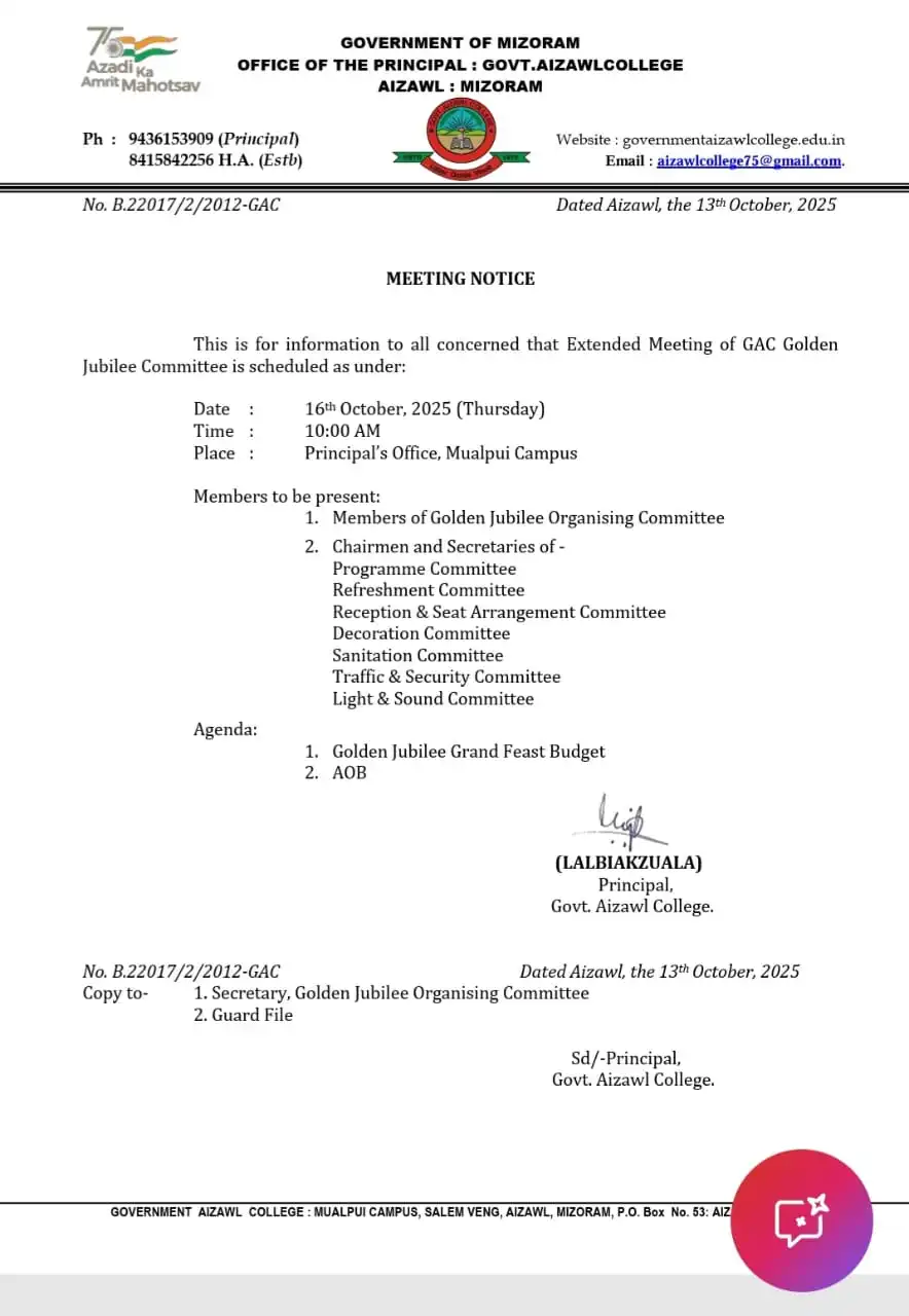 Golden Jubilee Meeting Dt 13.10.2025