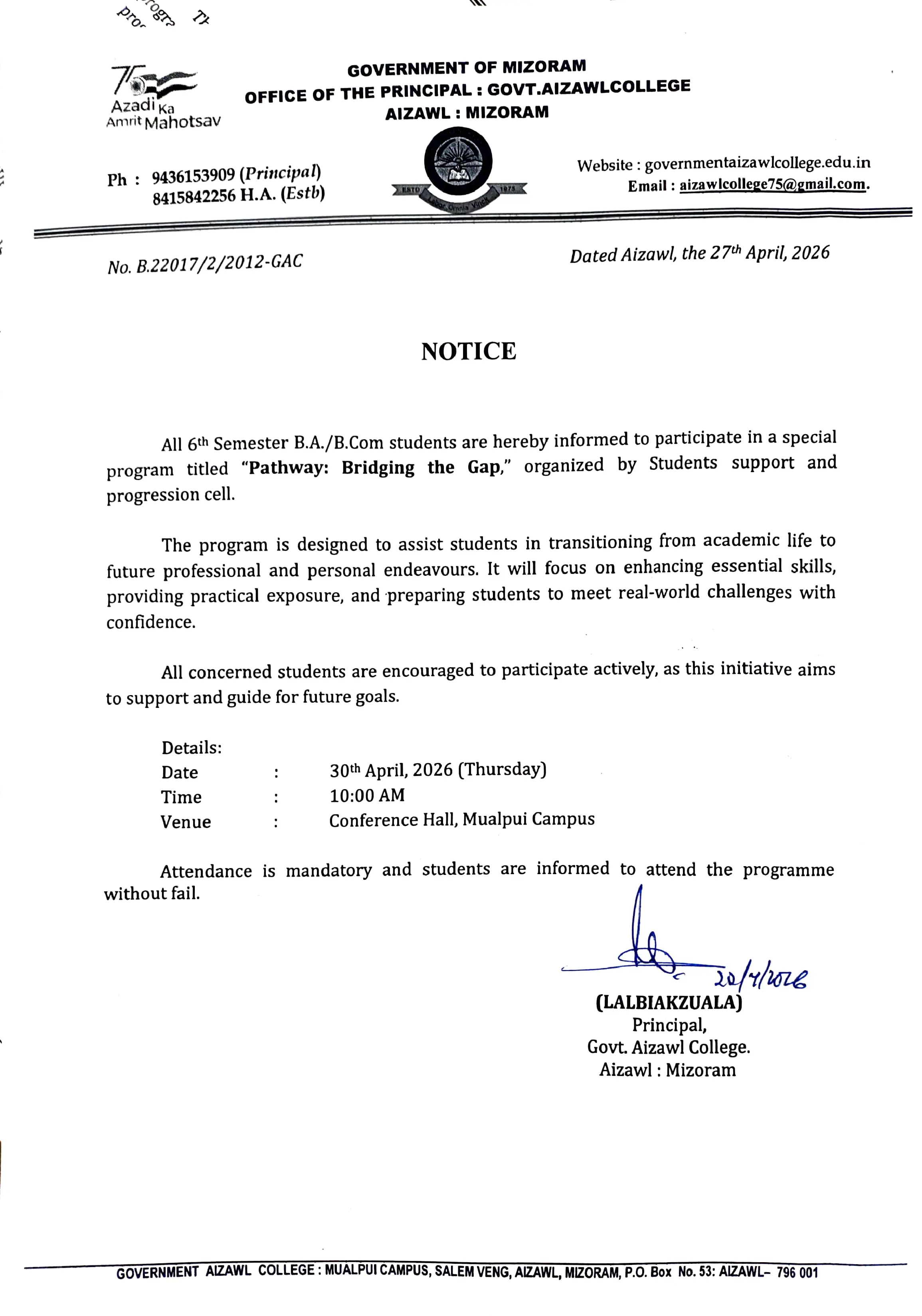 2026.04.27 Notice for All Sem-VI reg Pathway 2026