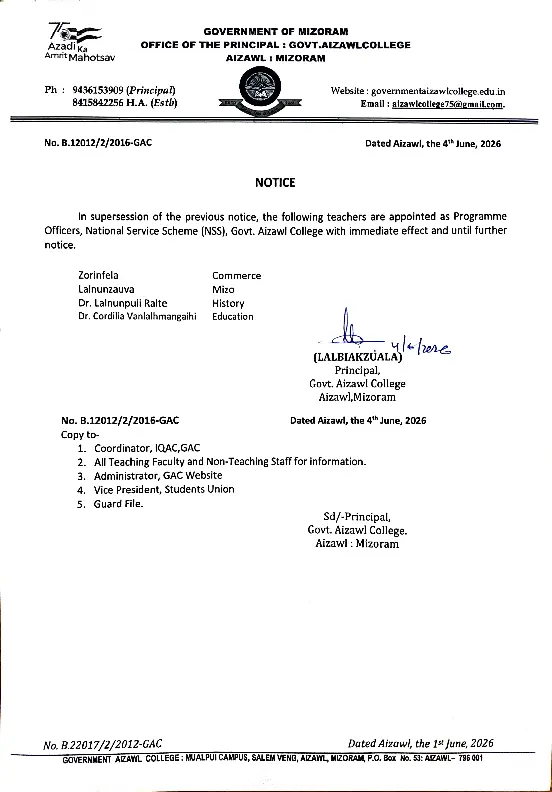 2026.06.04 New P.O, NSS Appointment