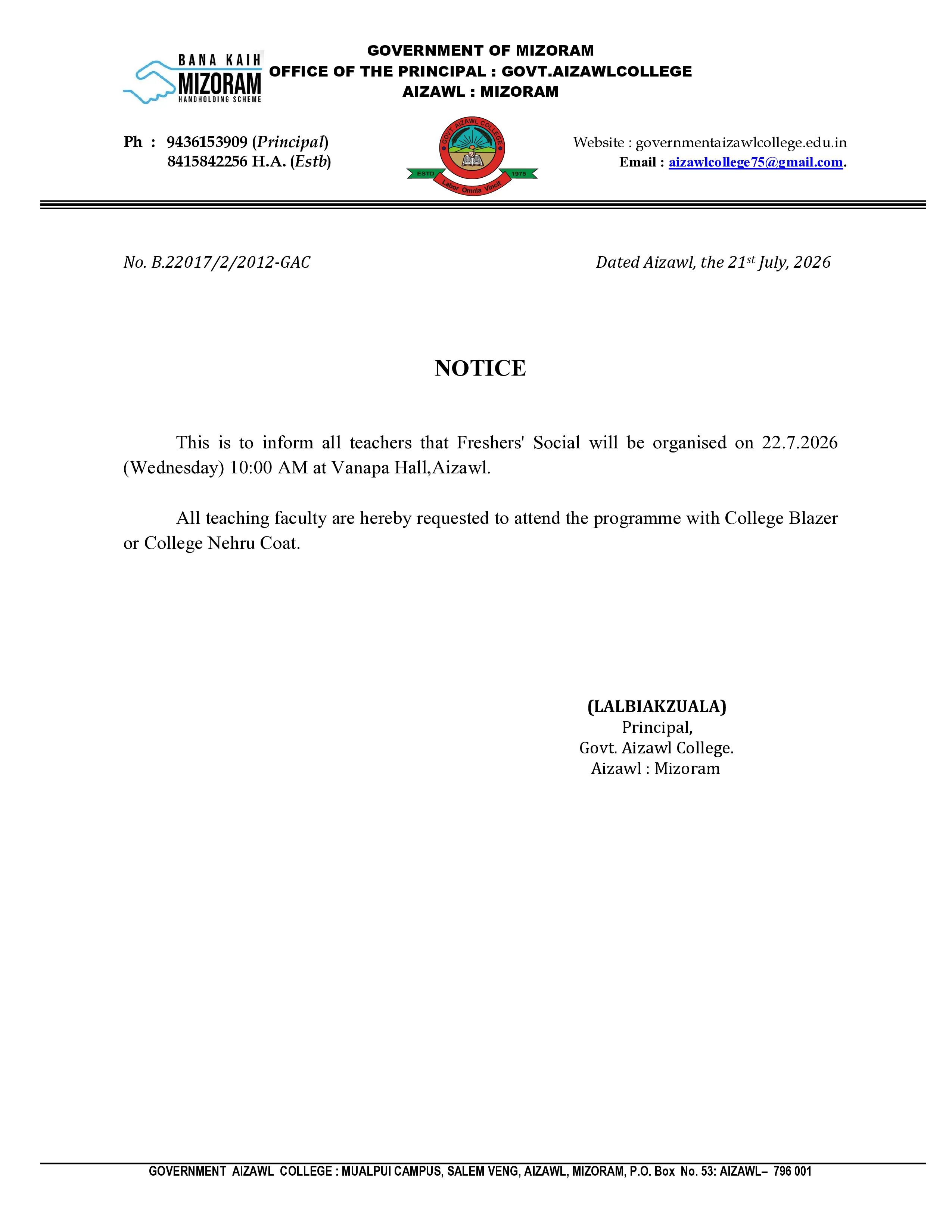 2026.07.21 Freshers' Social Notice for Teachers 2026.07.21 Freshers' Social Notice for Teachers