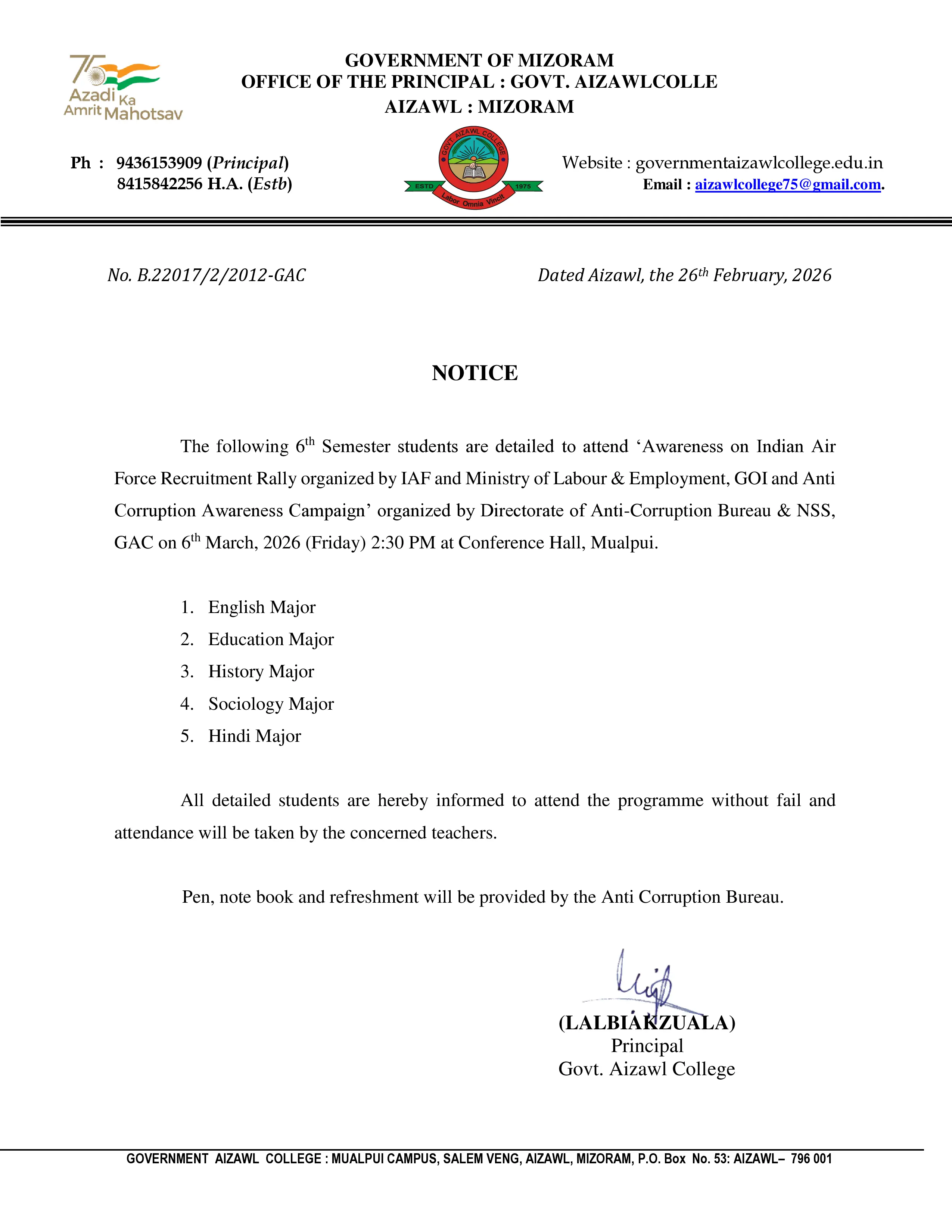 2026.02.26 Notice - Awareness on IAF Recruitment Rally 2026.02.26 Notice - Awareness on IAF Recruitment Rally