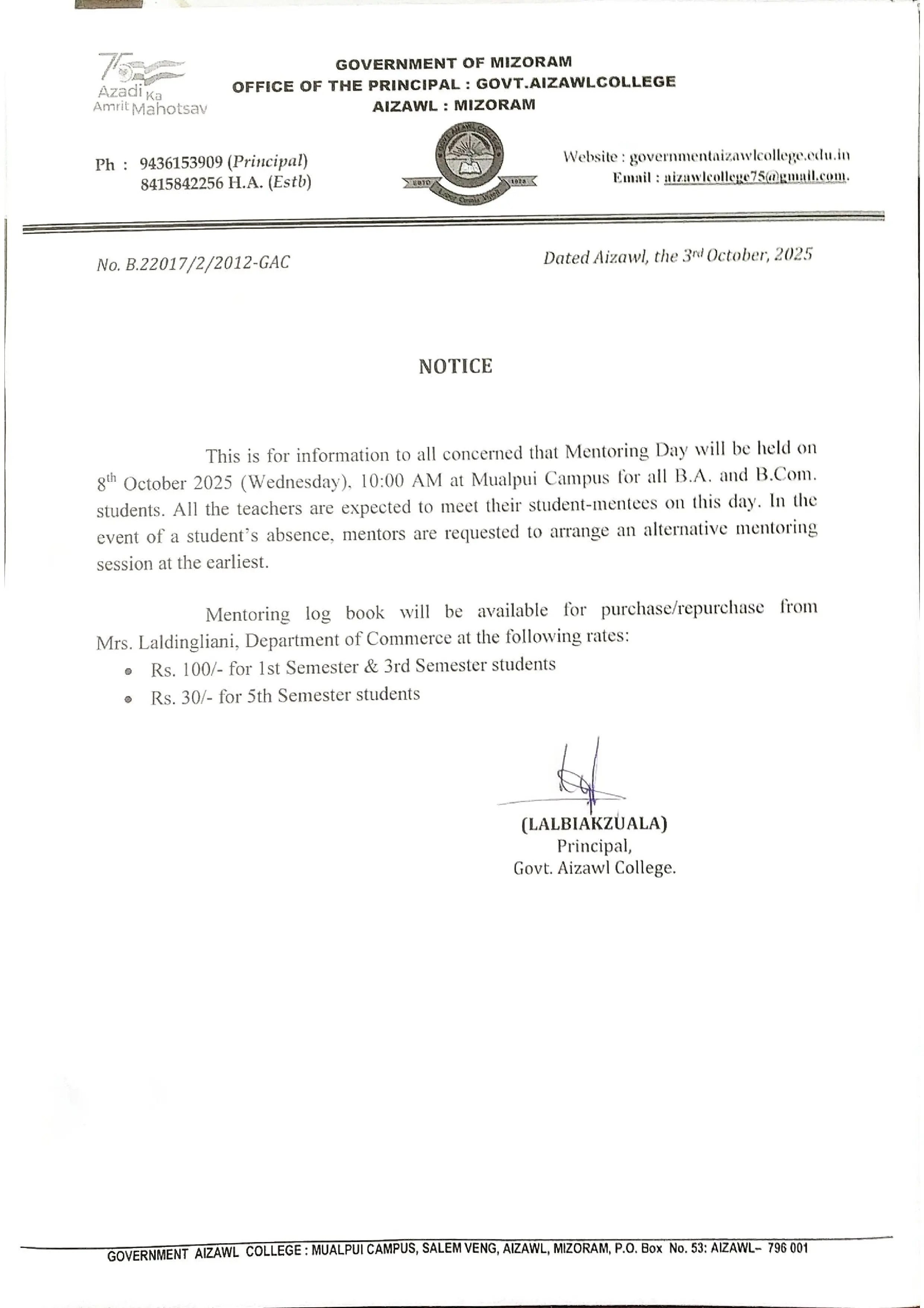 Mentoring Day Notice