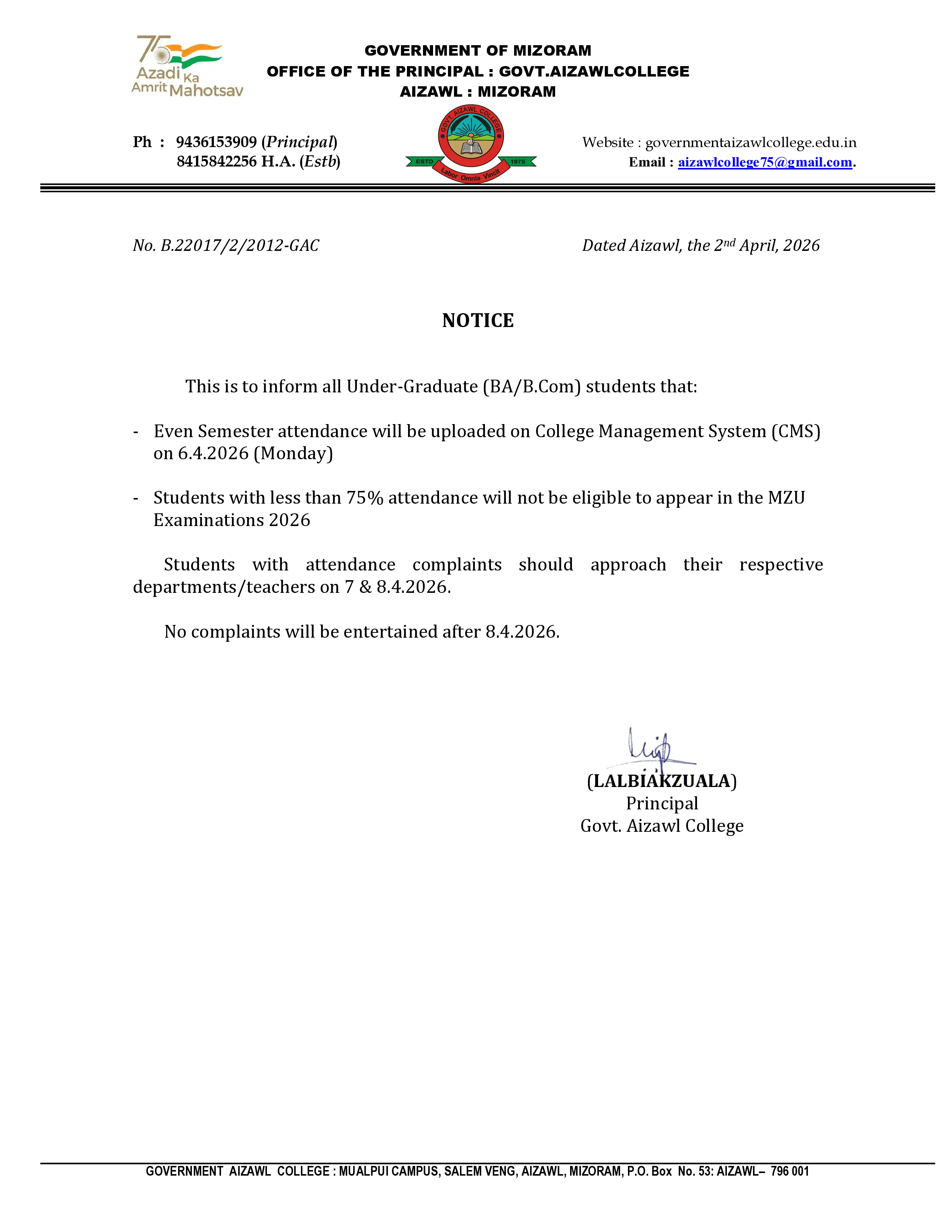 2026.04.02 Notice for All UG Students 2026.04.02 Notice for All UG Students