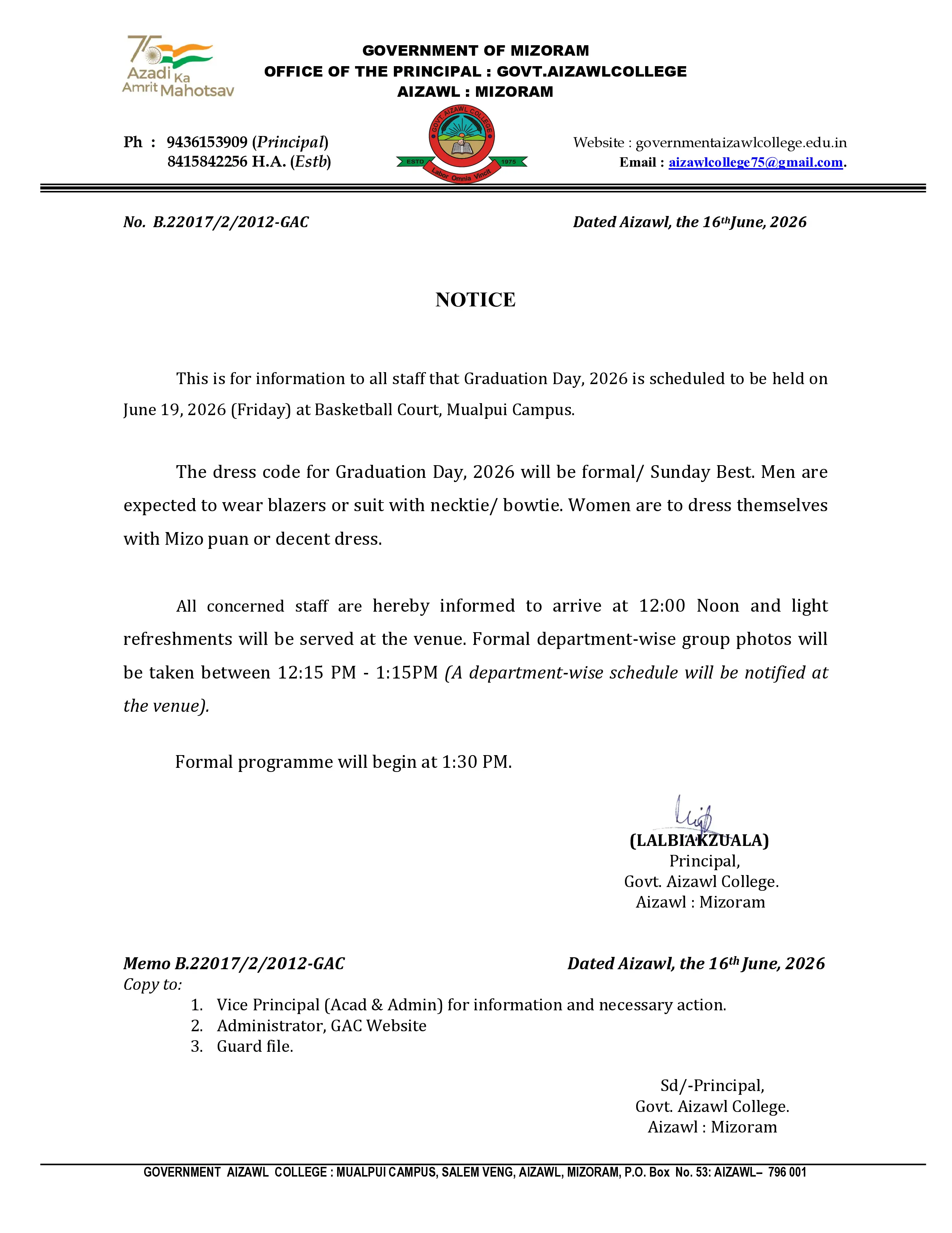 2026.06.16 Graduation Day Notice for Staff