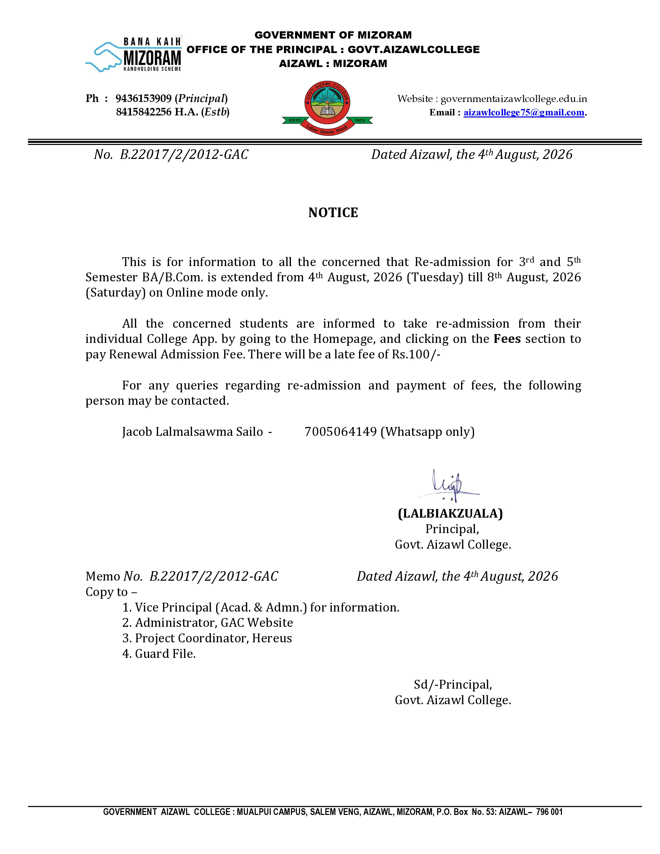 2026.08.04 Extension of Re-admission Period 2026.08.04 Extension of Re-admission Period