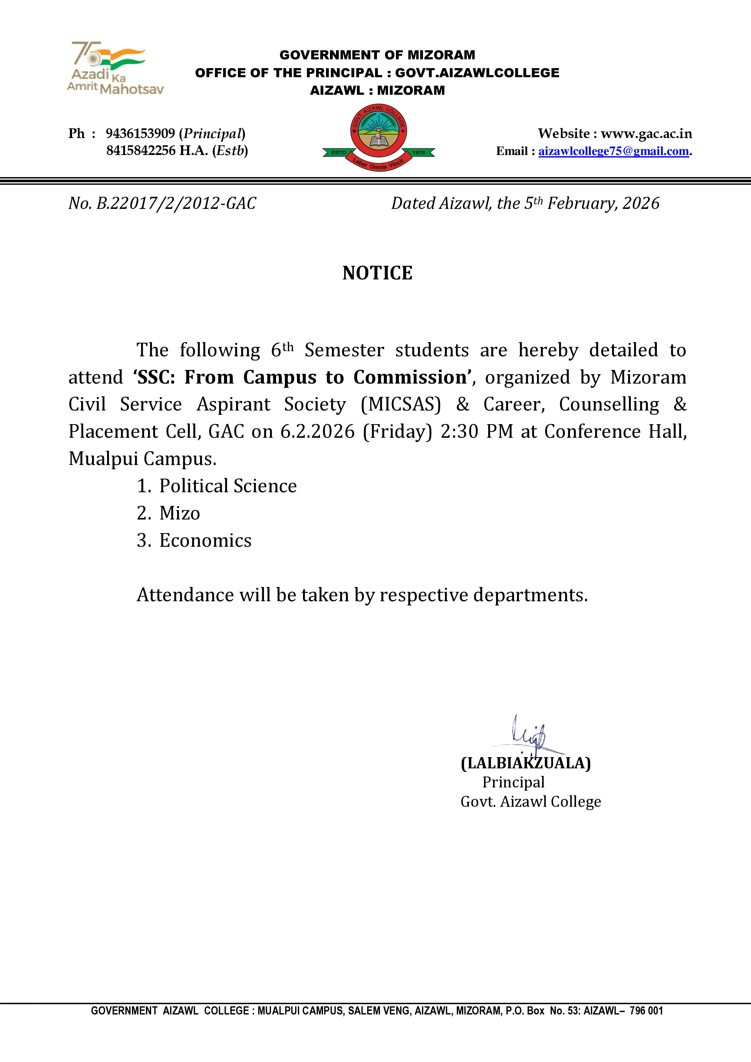 2026.02.05 Notice re SSC Awareness