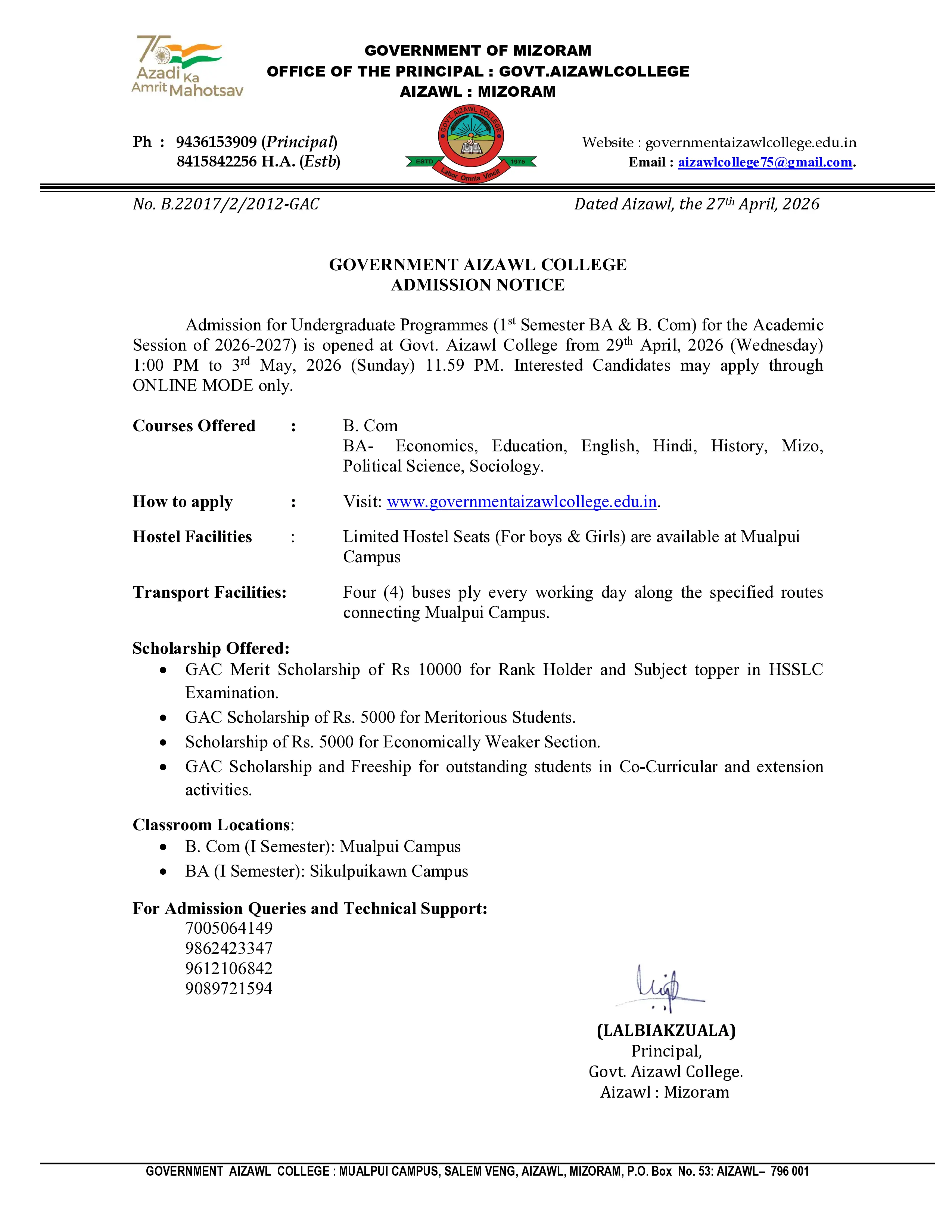 2026.04.27 GAC Admission Notice