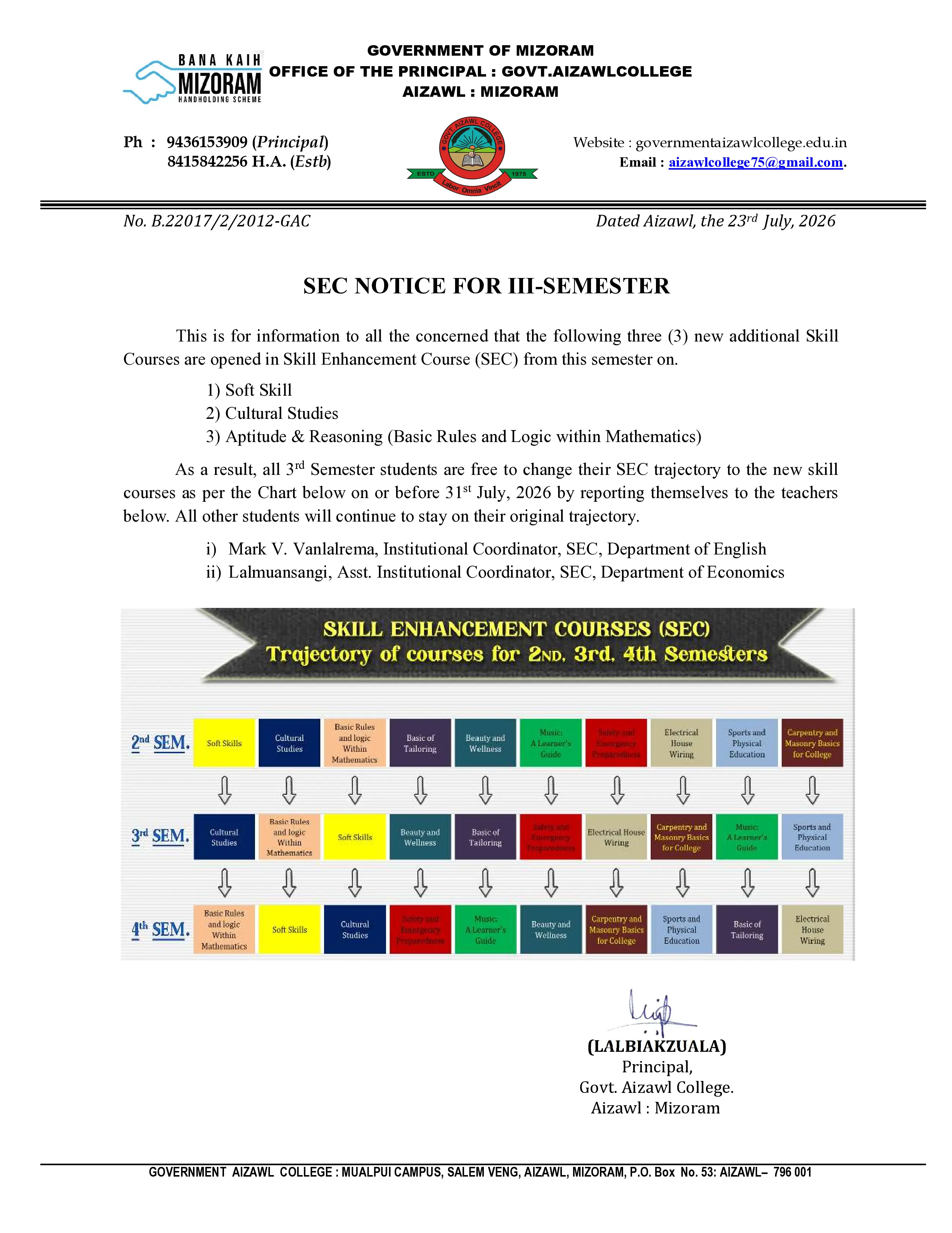 2026.07.23 Notice for SEC change 2026.07.23 Notice for SEC change