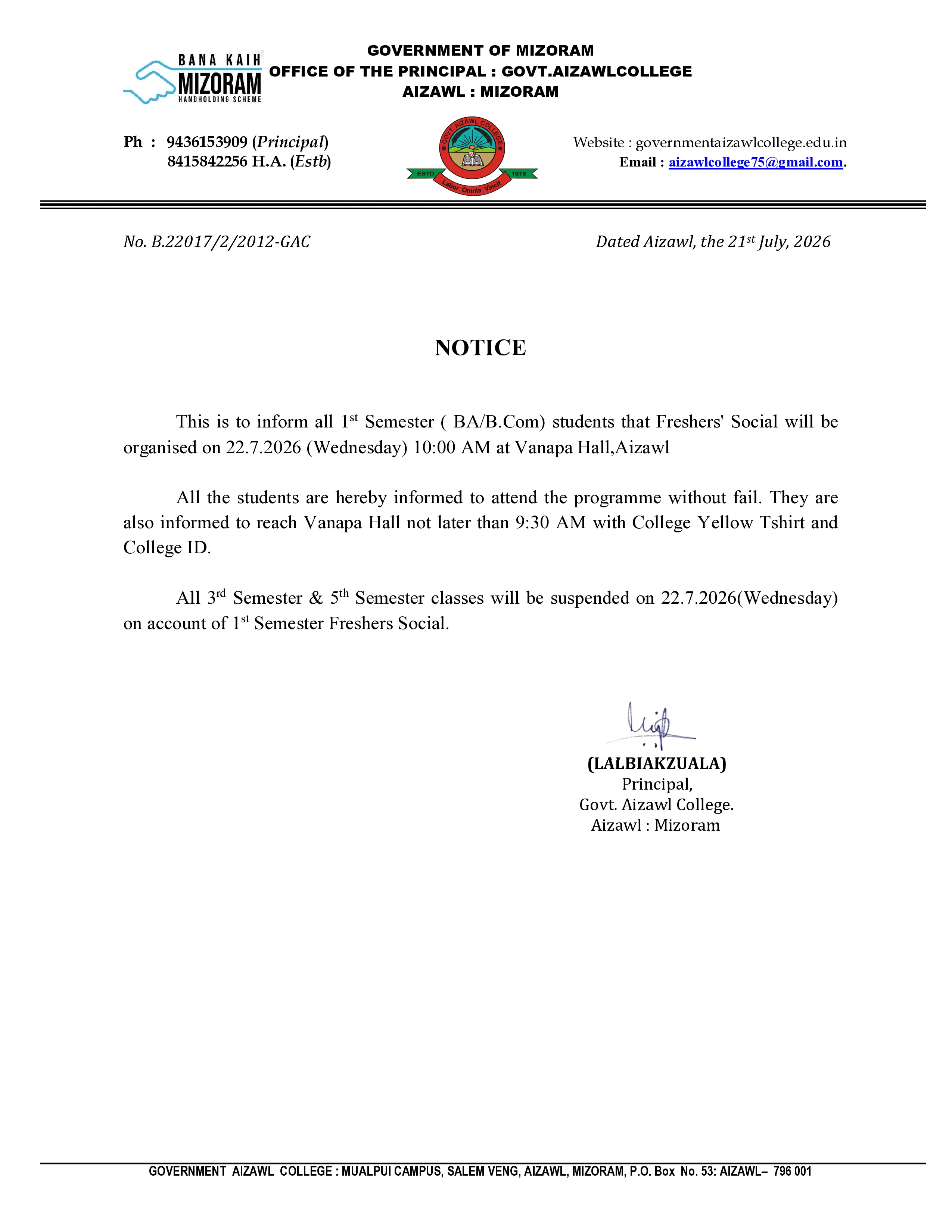 2026.07.21 Freshers' Social Notice